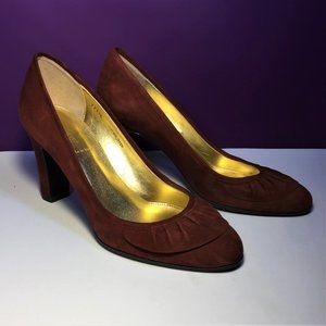 J. Crew Brown Suede Heels - Size 8